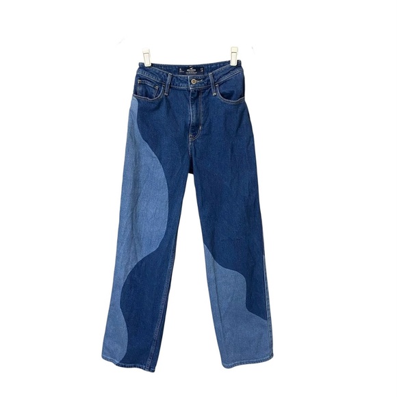 Hollister Denim - Hollister ultra high rise dad jeans wavy colorblock pattern vintage stretch 25